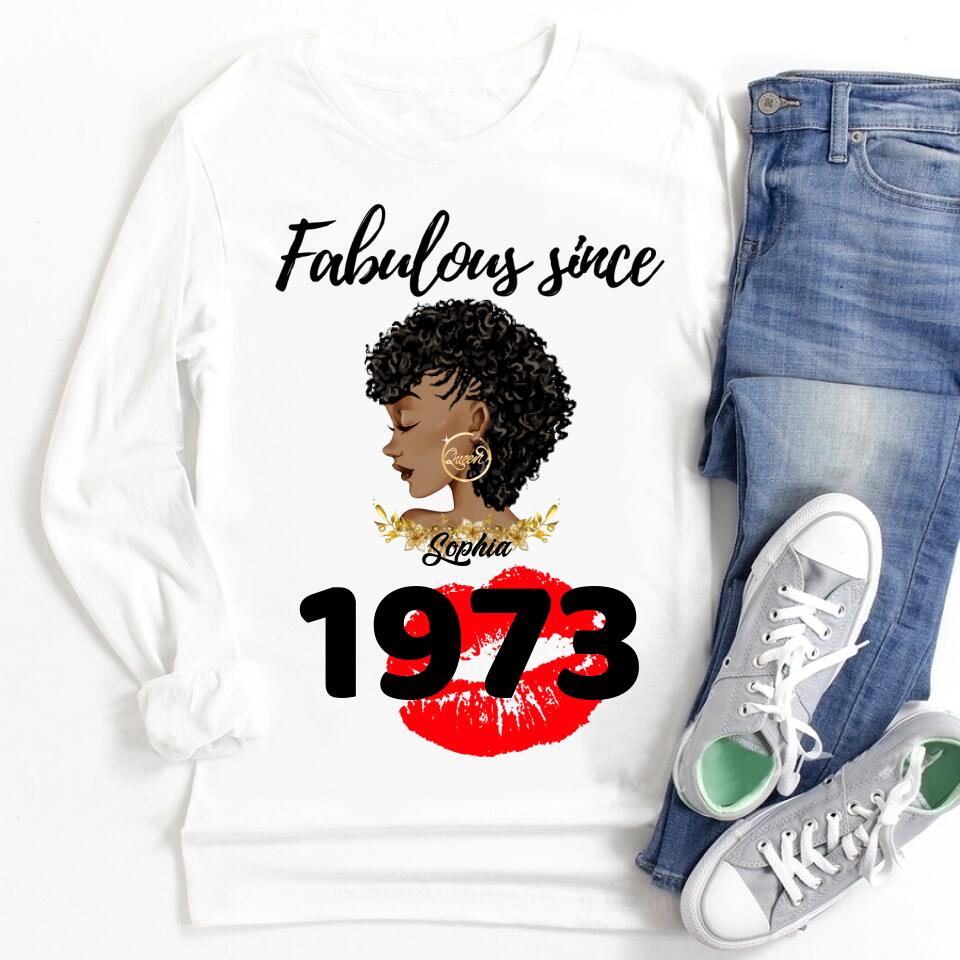 50th Birthday Shirts For Her, Personalised 50th Birthday Gifts, 1973 T Shirt, 50 And Fabulous Shirt, 50th Birthday Shirt Ideas, Gift Ideas 50th Birthday Woman