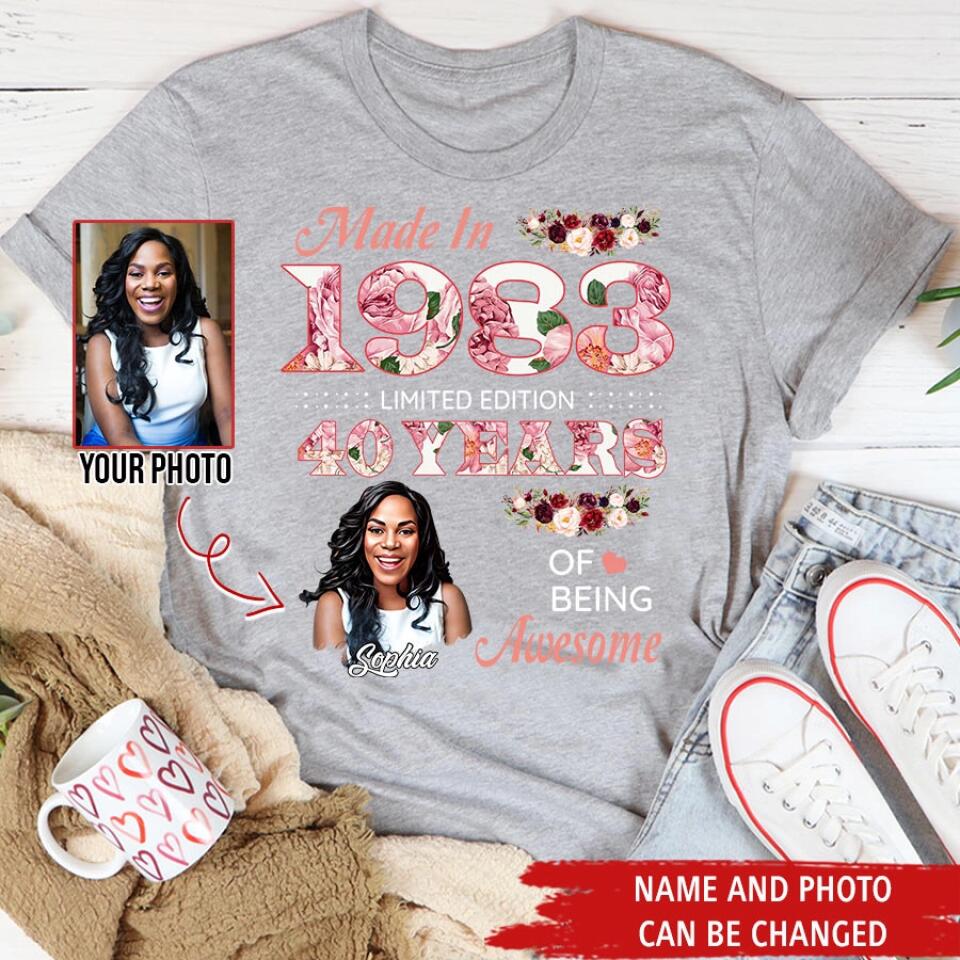 40th Birthday Shirts, Custom Birthday Shirts, Turning 40 Shirt, Gifts For Women Turning 40, 40 And Fabulous Shirt, 1983 Shirt