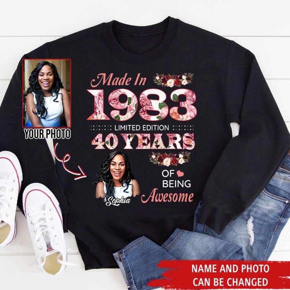 40th Birthday Shirts, Custom Birthday Shirts, Turning 40 Shirt, Gifts For Women Turning 40, 40 And Fabulous Shirt, 1983 Shirt