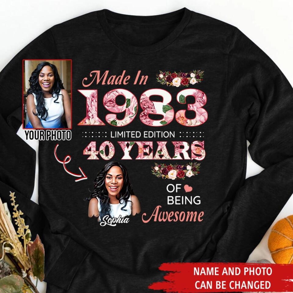 40th Birthday Shirts, Custom Birthday Shirts, Turning 40 Shirt, Gifts For Women Turning 40, 40 And Fabulous Shirt, 1983 Shirt