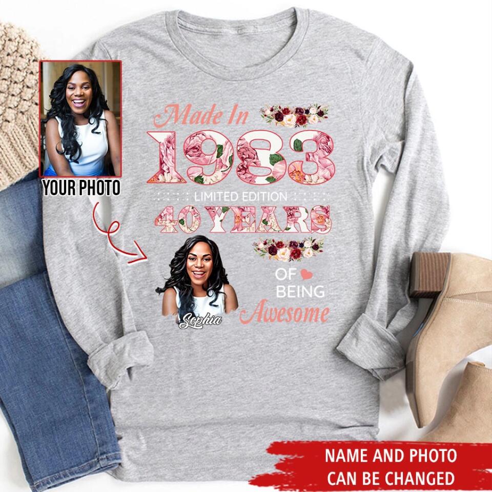 40th Birthday Shirts, Custom Birthday Shirts, Turning 40 Shirt, Gifts For Women Turning 40, 40 And Fabulous Shirt, 1983 Shirt