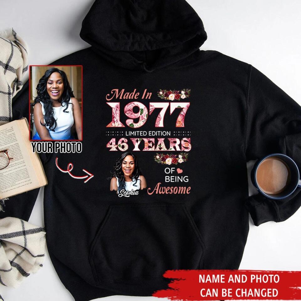 Custom Birthday Shirts, Chapter 46, Fabulous Since 1977 46th Birthday Unique T Shirt For Woman, Her Gifts For 46 Years Old