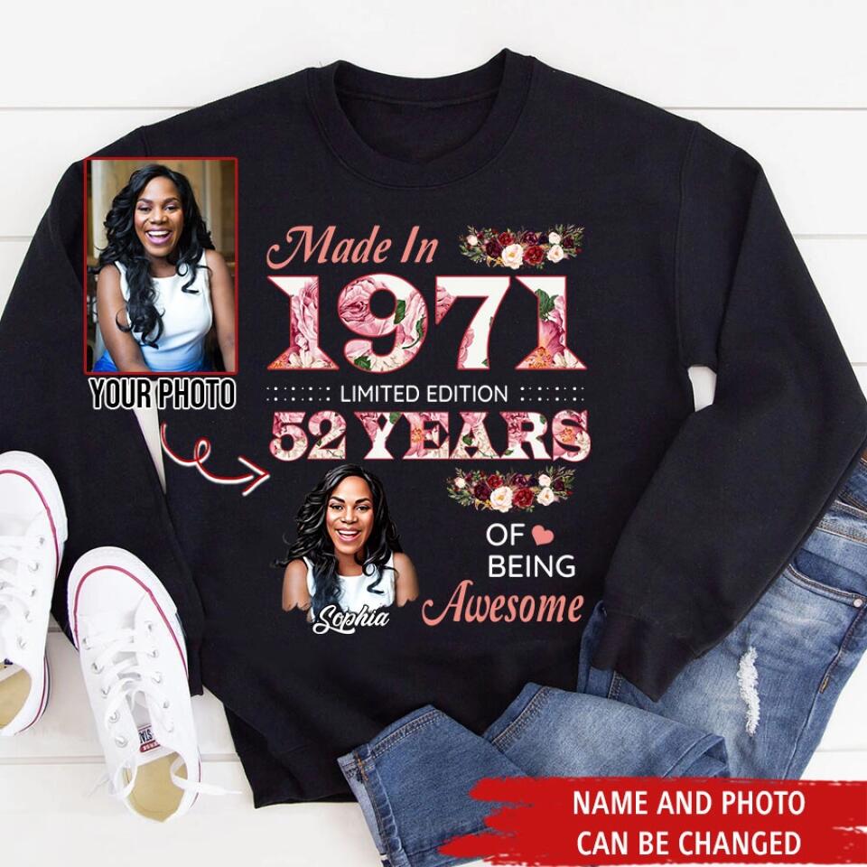 52nd Birthday Shirts, Custom Birthday Shirts, Turning 52 Shirt, Gifts For Women Turning 52, 52 And Fabulous Shirt, 1971 Shirt