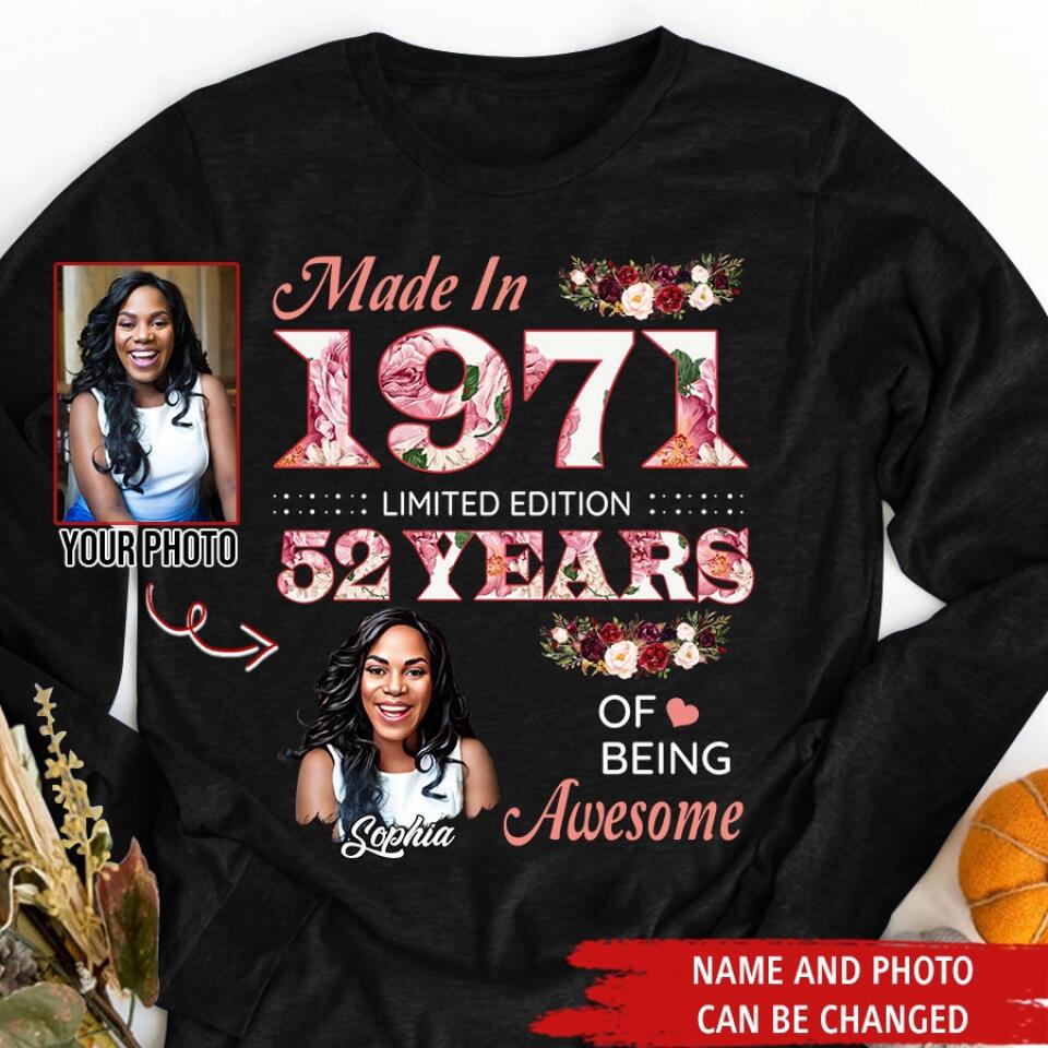 52nd Birthday Shirts, Custom Birthday Shirts, Turning 52 Shirt, Gifts For Women Turning 52, 52 And Fabulous Shirt, 1971 Shirt