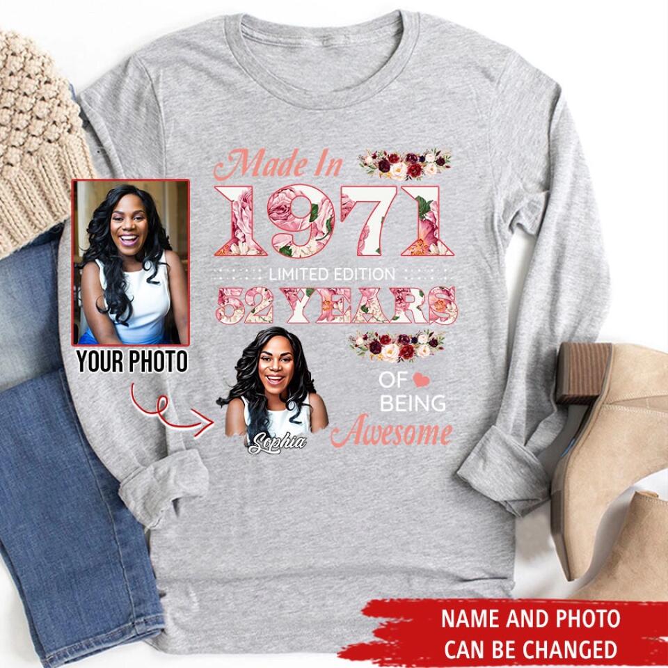 52nd Birthday Shirts, Custom Birthday Shirts, Turning 52 Shirt, Gifts For Women Turning 52, 52 And Fabulous Shirt, 1971 Shirt