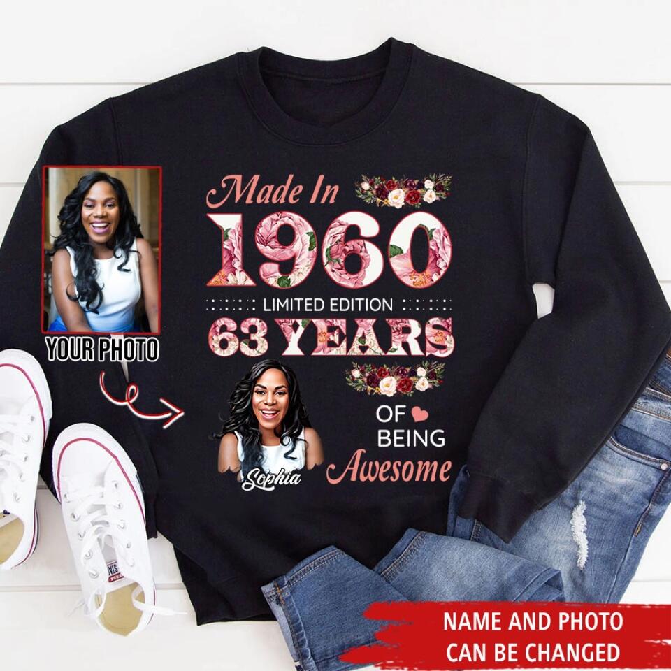 63rd Birthday Shirts, Custom Birthday Shirts, Turning 63 Shirt, Gifts For Women Turning 63, 63 And Fabulous Shirt, 1960 Shirt