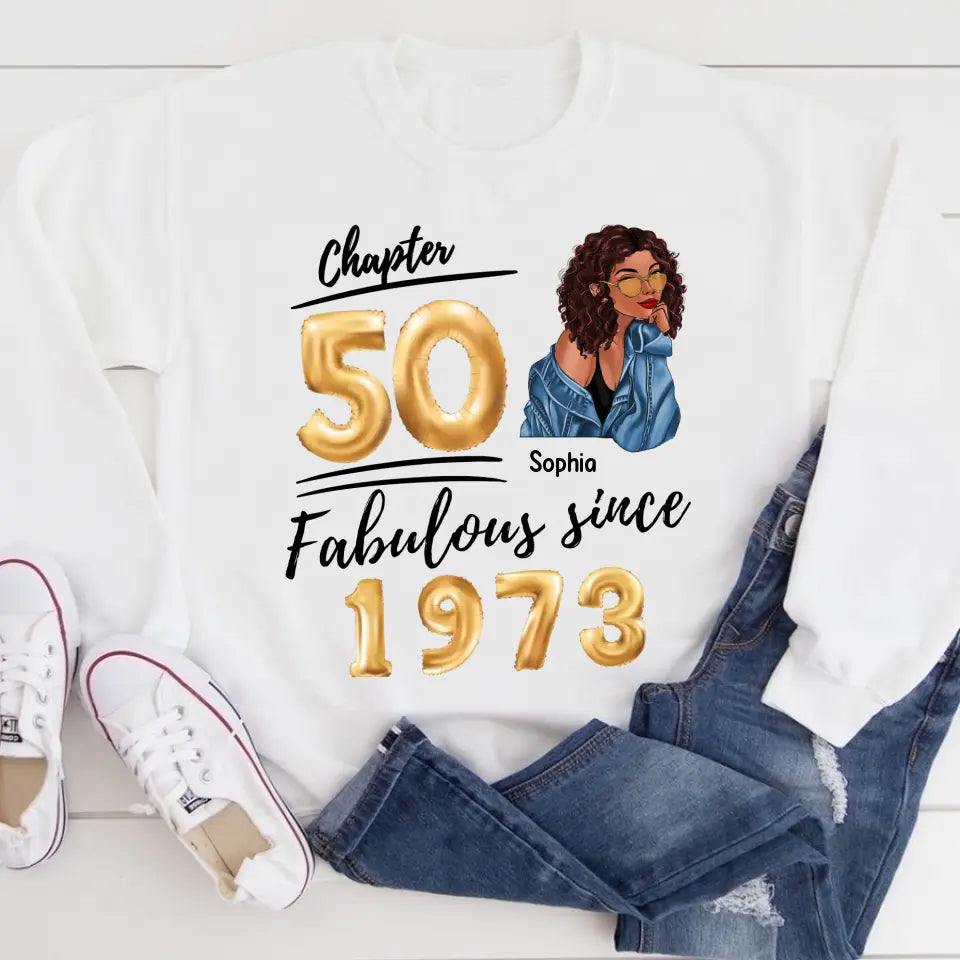 50th Birthday Shirts For Her, Personalised 50th Birthday Gifts, 1973 T Shirt, 50 And Fabulous Shirt, 50th Birthday Shirt Ideas, Gift Ideas 50th Birthday Woman