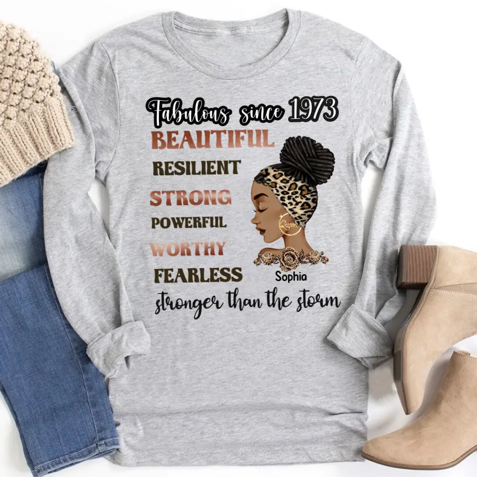 Custom Birthday Shirts, Chapter 50, Fabulous Since 1973 50th Birthday Unique T Shirt For Woman, Her Gifts For 50 Years Old