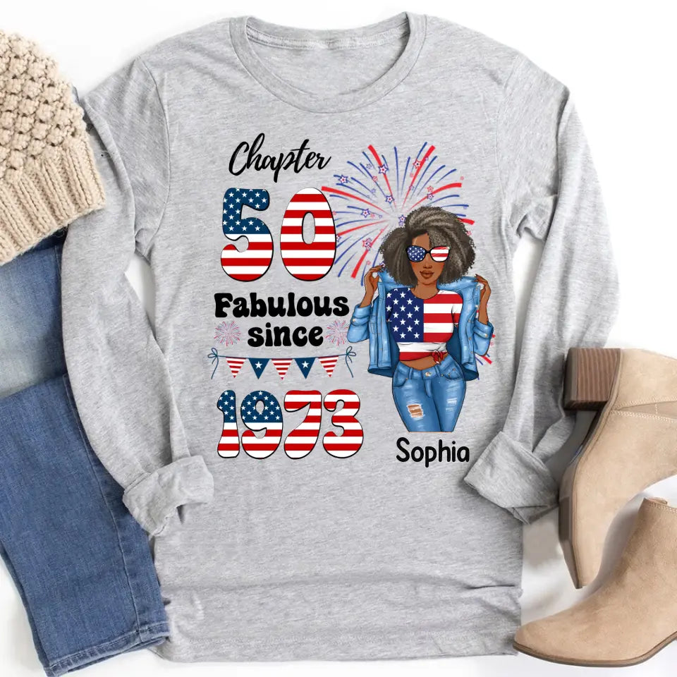 50th Birthday Shirts For Her, Personalised 50th Birthday Gifts, 1973 T Shirt, 50 And Fabulous Shirt, 50th Birthday Shirt Ideas, Gift Ideas 50th Birthday Woman