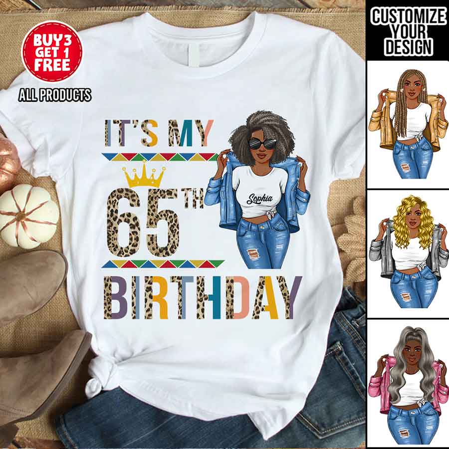 Personalized 65th Birthday Shirts, Custom Birthday Shirts, Turning 65 Shirt For Women, Turning 65 And Fabulous Shirt, Best Gifts For Women Turning 65-YPT-HCT