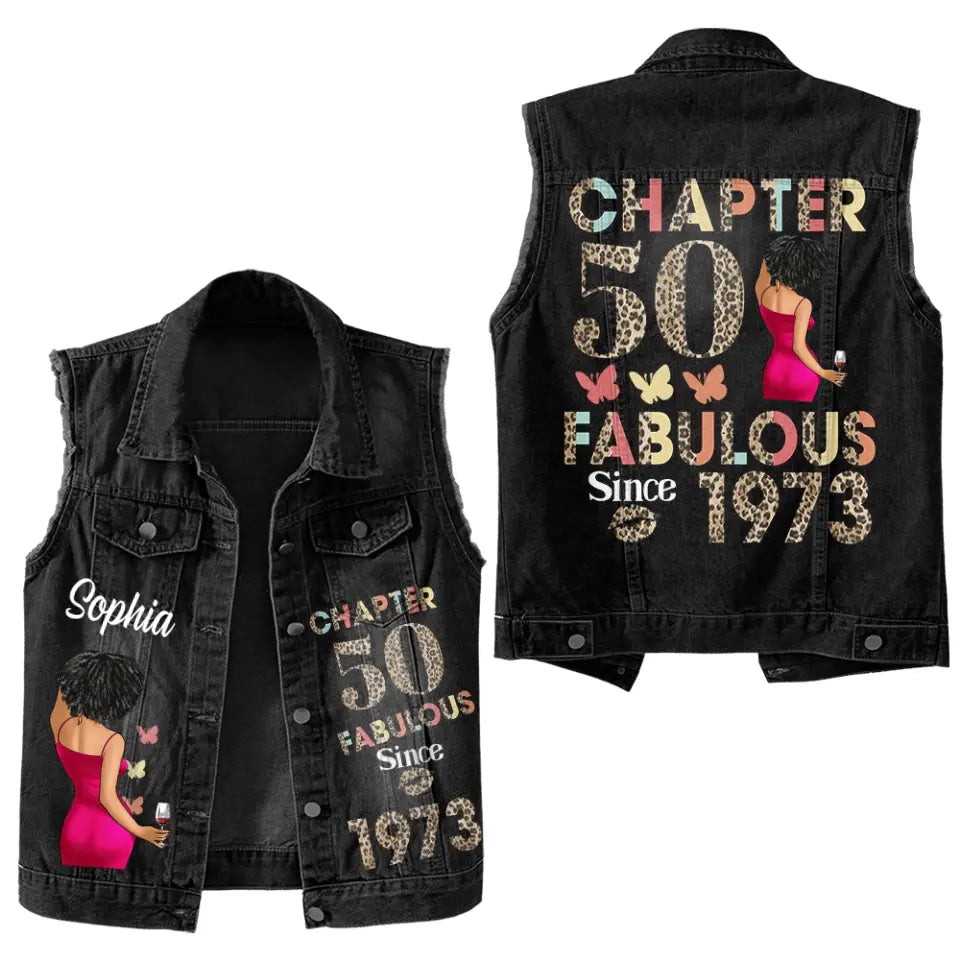 Premium Log Denim Vest - Personalised 50th Birthday Gifts, Gift Ideas 50th Birthday Woman