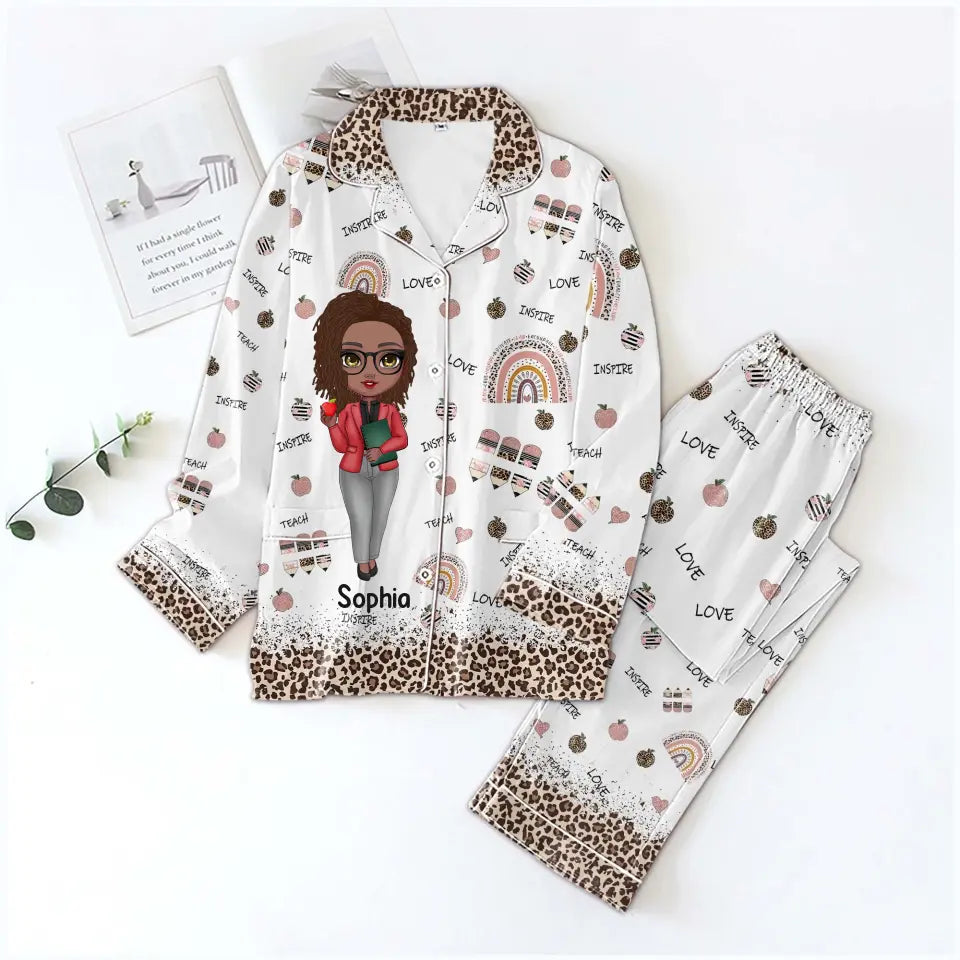 Personalized Women's Pajama Set, Gift For Teachers