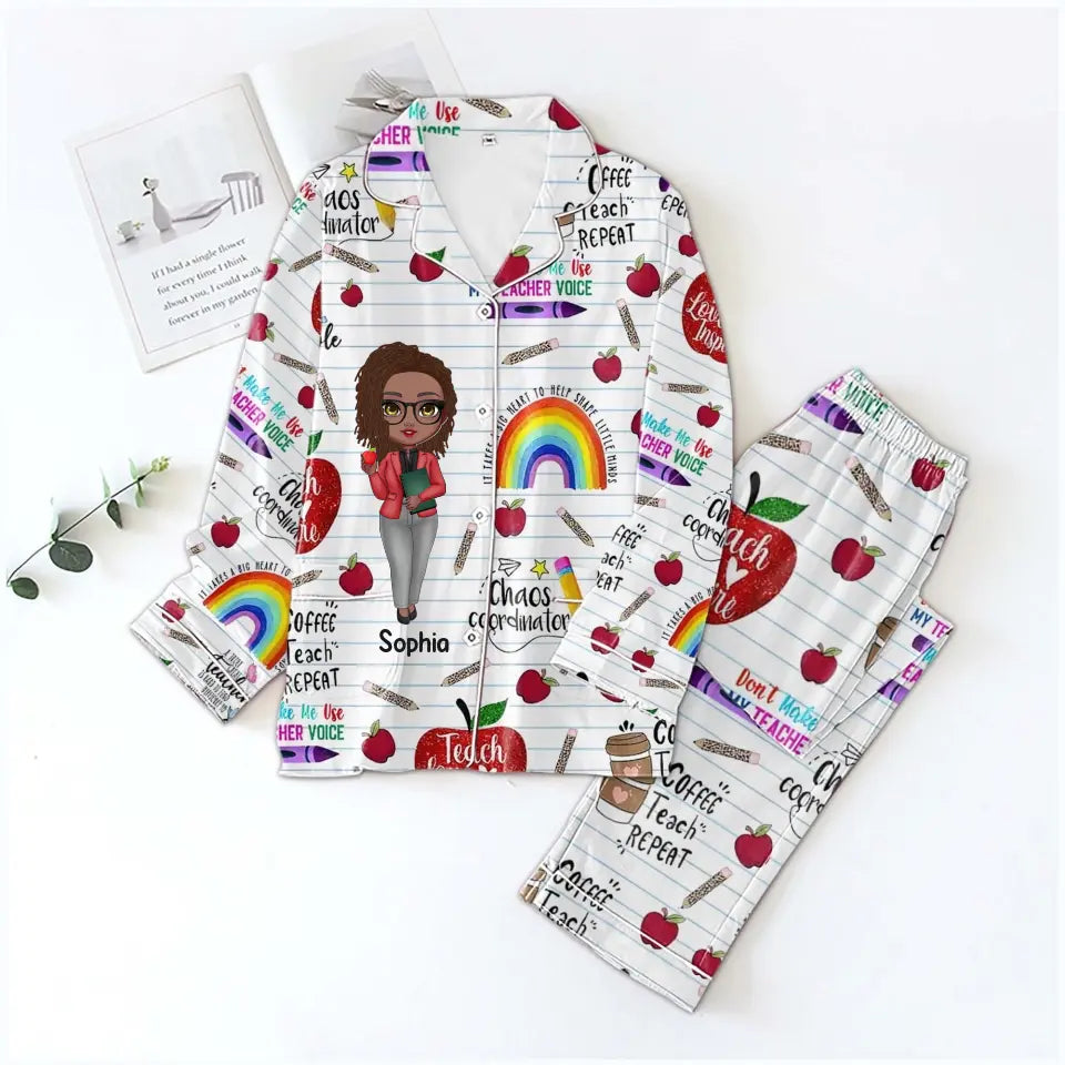 Personalized Women's Pajama Set, Gift For Teachers
