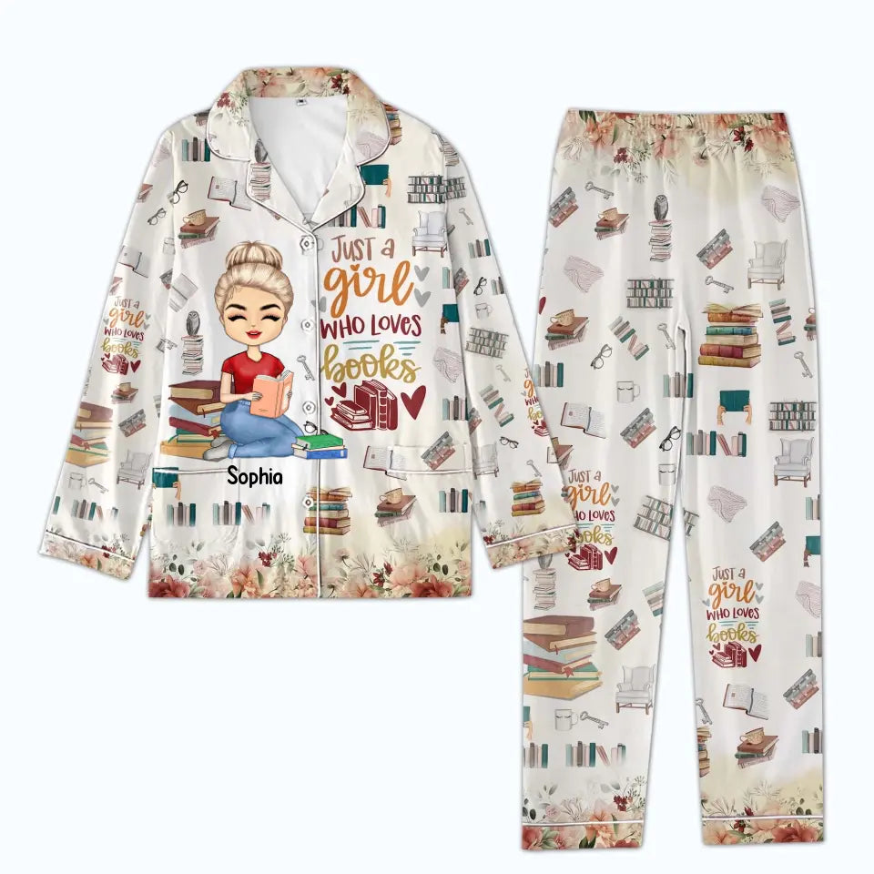 Personalized Women&#39;s Pajama Set, Gift For Books Lover