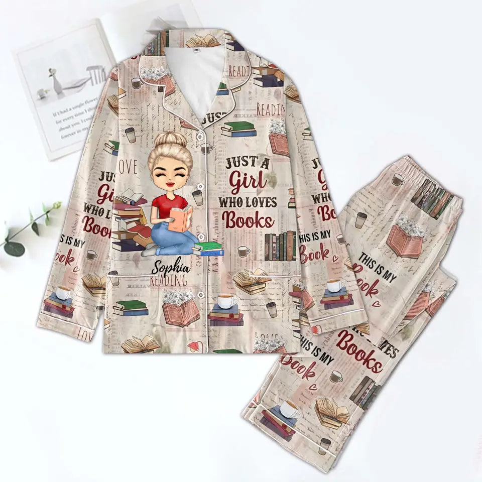 Personalized Women&#39;s Pajama Set, Gift For Books Lover