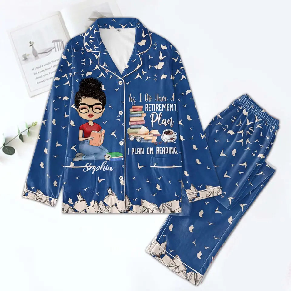 Personalized Women's Pajama Set, Gift For Books Lover