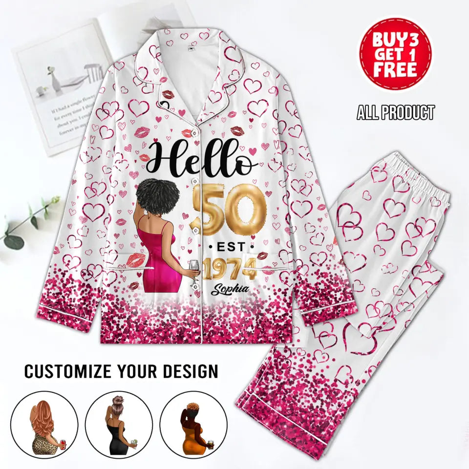 Custom Birthday Pajamas - Her Gifts For 50 Years Old, Chapter 50, Fabulous Since 1974