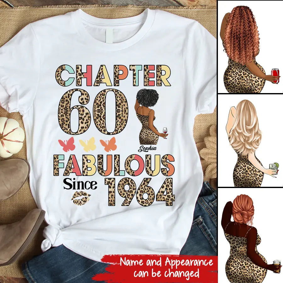 Chapter 60, Fabulous Since 1964 60th Birthday Unique T Shirt For Woman, Custom Birthday Shirt, Her Gifts For 60 Years Old , Turning 60 Birthday Cotton Shirt