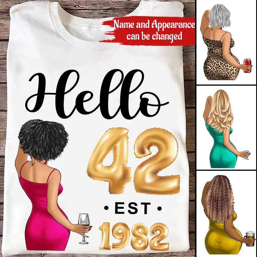 42nd birthday shirts for her, Personalised 42nd birthday gifts, 1982 t shirt, 42 and fabulous shirt, 42nd birthday shirt ideas, gift ideas 42nd birthday woman - HIEN