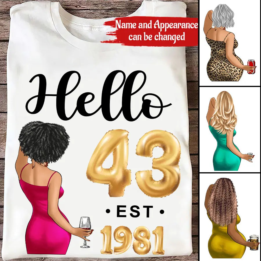 43rd birthday shirts for her, Personalised 43rd birthday gifts, 1981 t shirt, 43 and fabulous shirt, 43rd birthday shirt ideas, gift ideas 43rd birthday woman - hien
