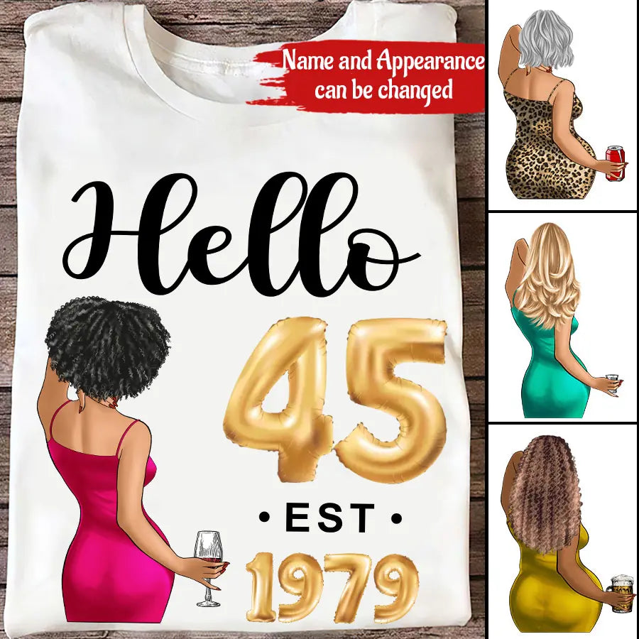 45th birthday shirts for her, Personalised 45th birthday gifts, 1979 t shirt, 45 and fabulous shirt, 45th birthday shirt ideas, gift ideas 45th birthday woman HIEN