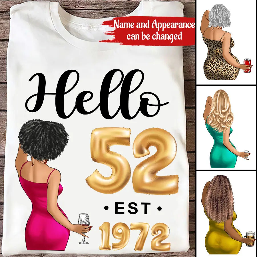 52nd birthday shirts for her, Personalised 52nd birthday gifts, 1972 t shirt, 52 and fabulous shirt, 52nd birthday shirt ideas, gift ideas 52nd birthday woman HIEN