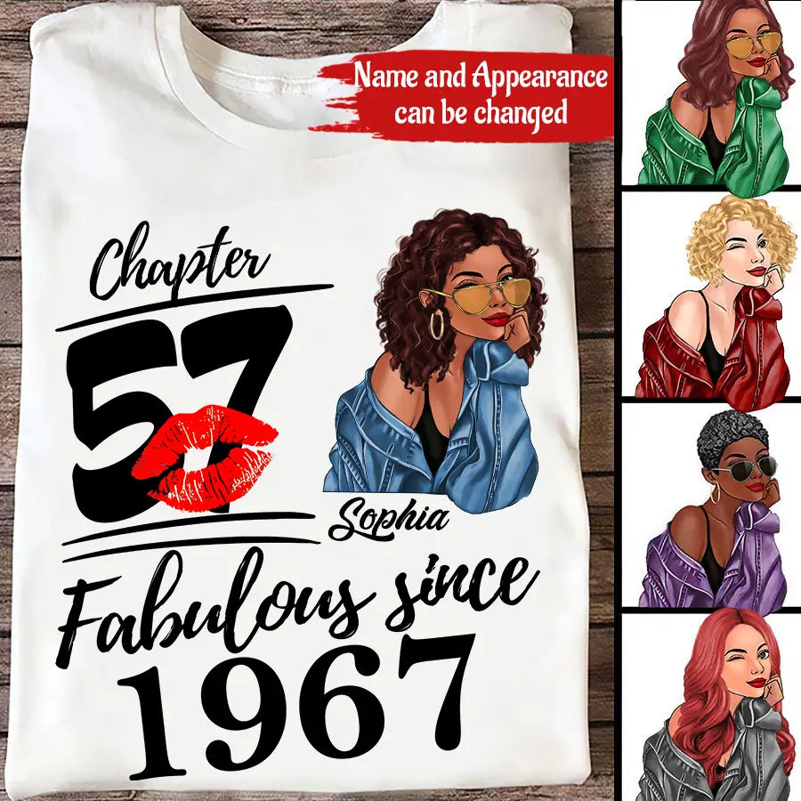 Chapter 57, Fabulous Since 1967 57th Birthday Unique T Shirt For Woman, Custom Birthday Shirt, Her Gifts For 57 Years Old , Turning 57 Birthday Cotton Shirt-HCT