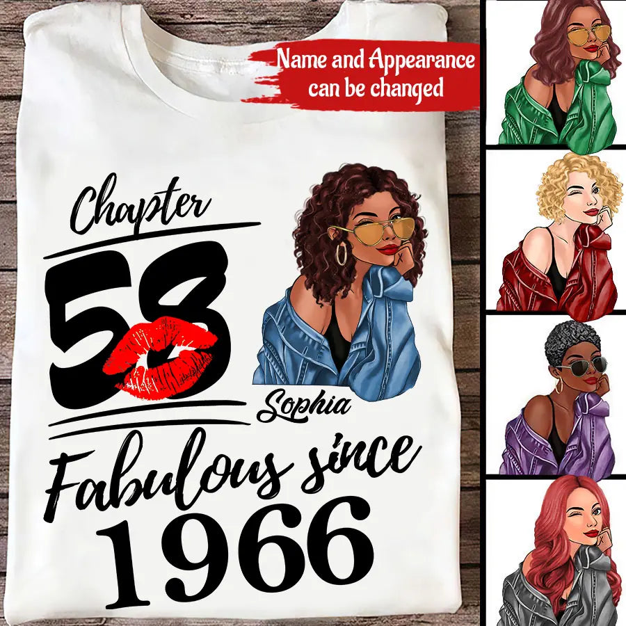 Chapter 58, Fabulous Since 1966 58th Birthday Unique T Shirt For Woman, Custom Birthday Shirt, Her Gifts For 58 Years Old , Turning 58 Birthday Cotton Shirt-HCT