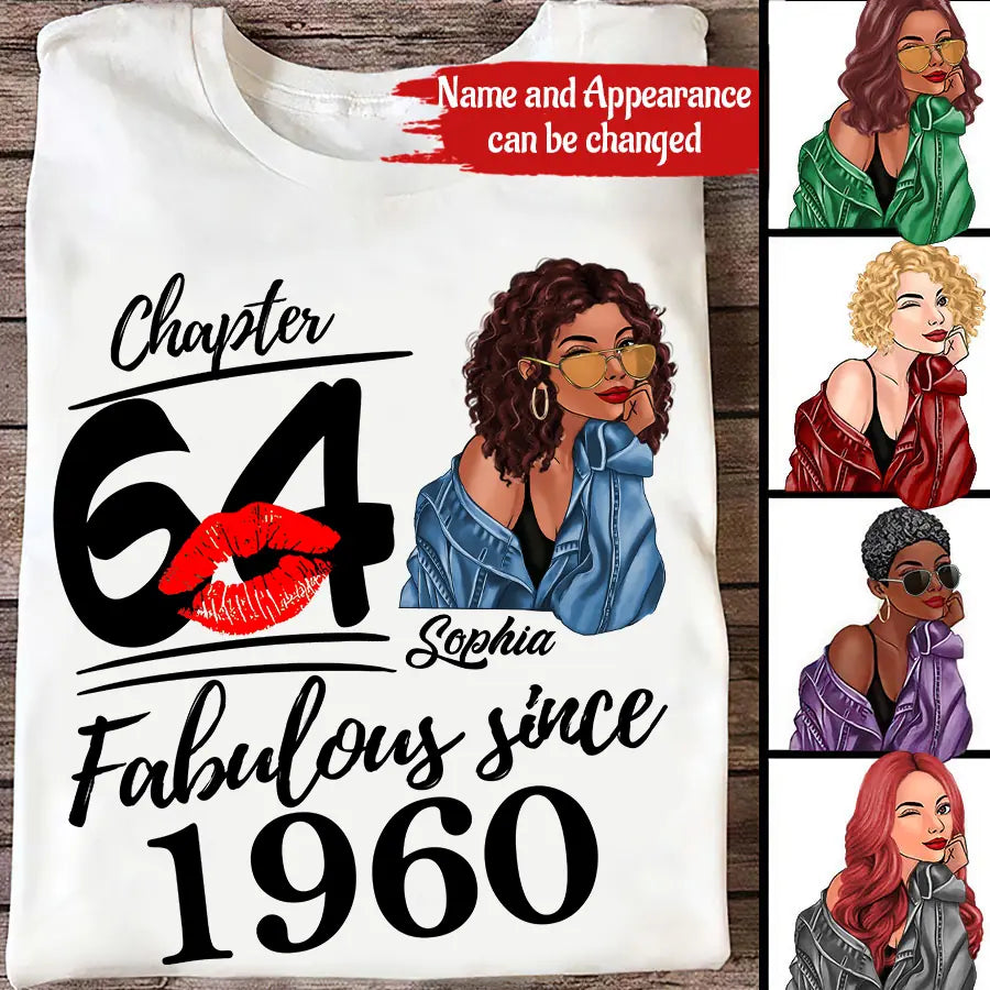 64th Birthday Shirts, Custom Birthday Shirts, Turning 64 Shirt For Women, Turning 64 And Fabulous Shirt, 1960 Shirt, Best Gifts For Women Turning 64-HCT