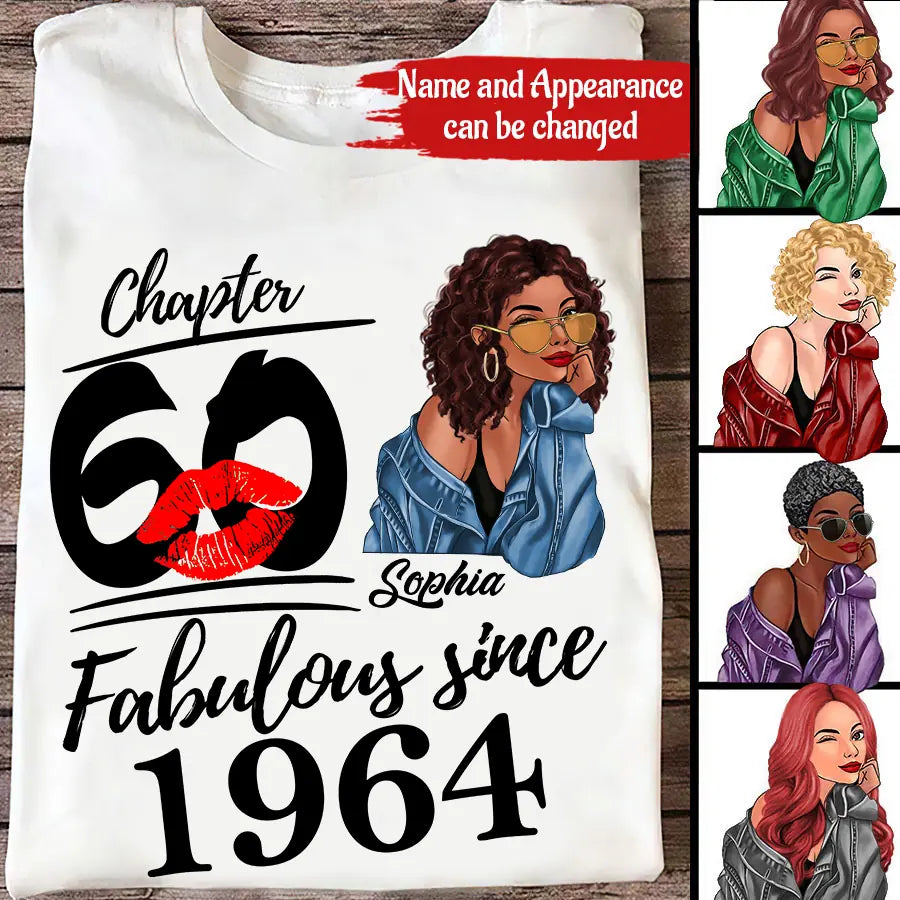 Chapter 60, Fabulous Since 1964 60th Birthday Unique T Shirt For Woman, Custom Birthday Shirt, Her Gifts For 60 Years Old , Turning 60 Birthday Cotton Shirt-HCT