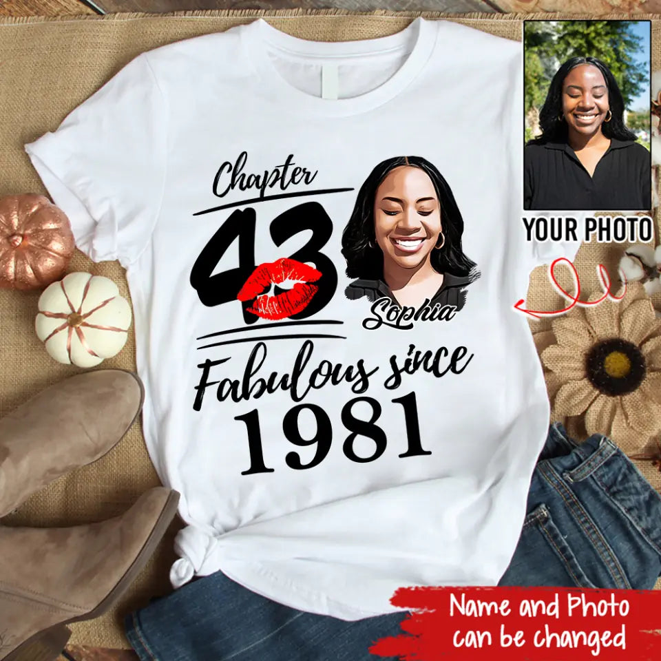 43rd Birthday Shirts, Custom Birthday Shirts, Turning 43 Shirt, Gifts For Women Turning 43, 43 And Fabulous Shirt, 1981 Shirt, 43rd Birthday Shirts For Her - HCT