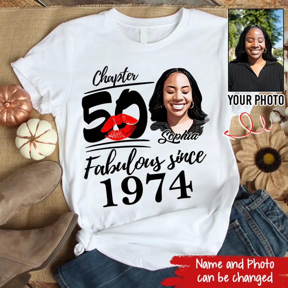 50th Birthday Shirts, Custom Birthday Shirts, Turning 50 Shirt, Gifts For Women Turning 50, 50 And Fabulous Shirt, 1974 Shirt, 50th Birthday Shirts For Her