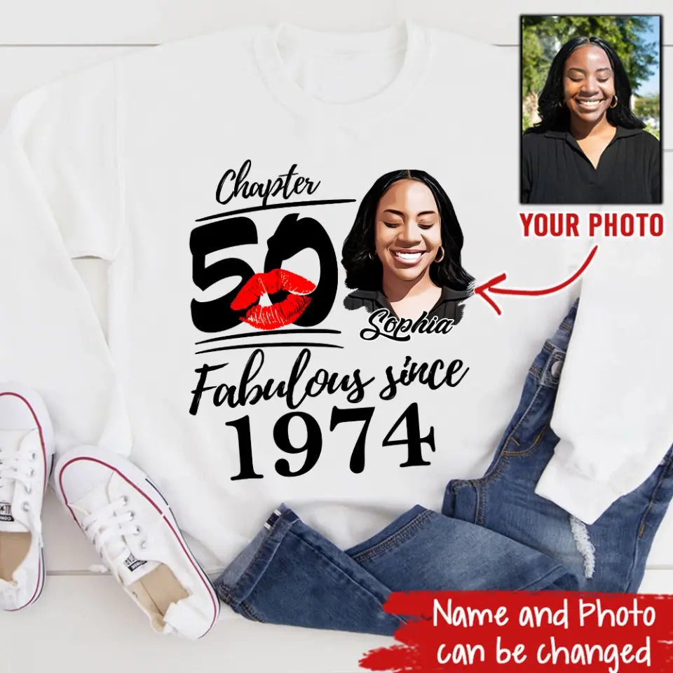 50th Birthday Shirts, Custom Birthday Shirts, Turning 50 Shirt, Gifts For Women Turning 50, 50 And Fabulous Shirt, 1974 Shirt, 50th Birthday Shirts For Her