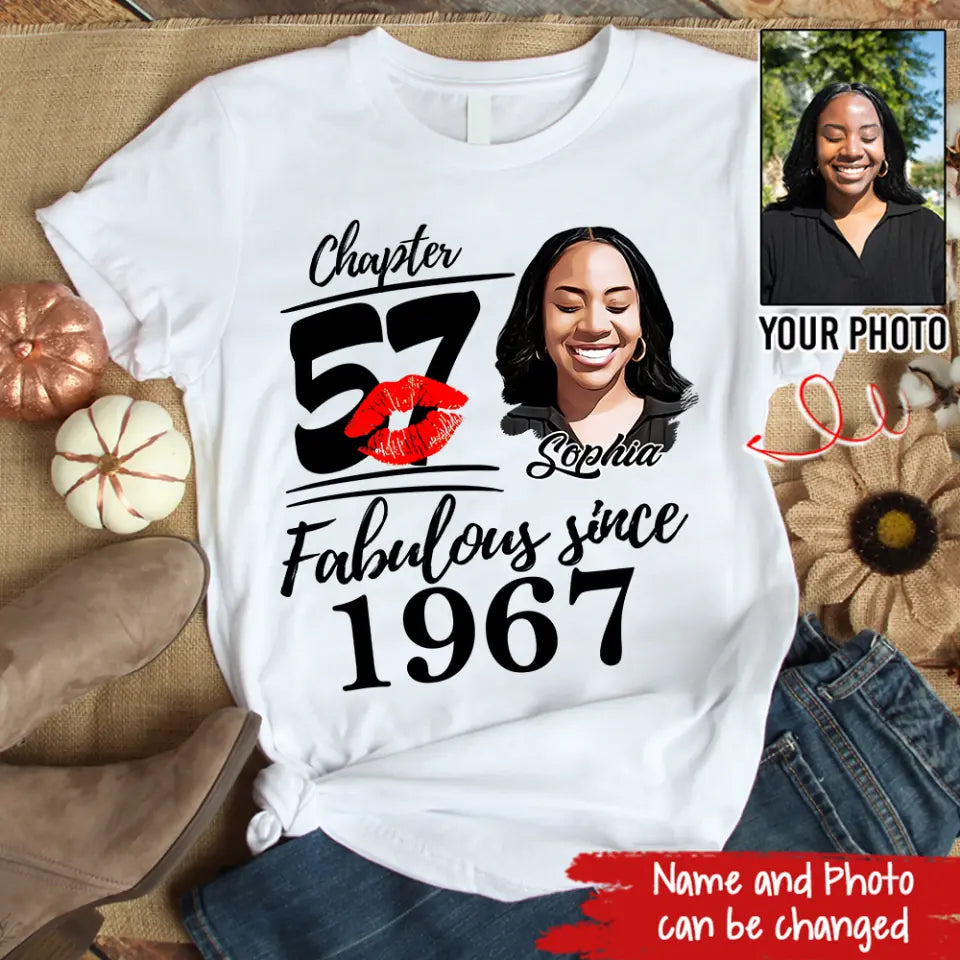 57th Birthday Shirts, Custom Birthday Shirts, Turning 57 Shirt, Gifts For Women Turning 57, 57 And Fabulous Shirt, 1967 Shirt, 57th Birthday Shirts For Her-HCT