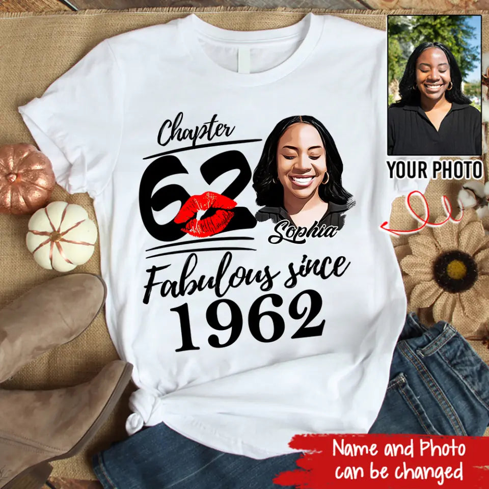 62nd Birthday Shirts, Custom Birthday Shirts, Turning 62 Shirt, Gifts For Women Turning 62, 62 And Fabulous Shirt, 1962 Shirt, 62nd Birthday Shirts For Her-HCT
