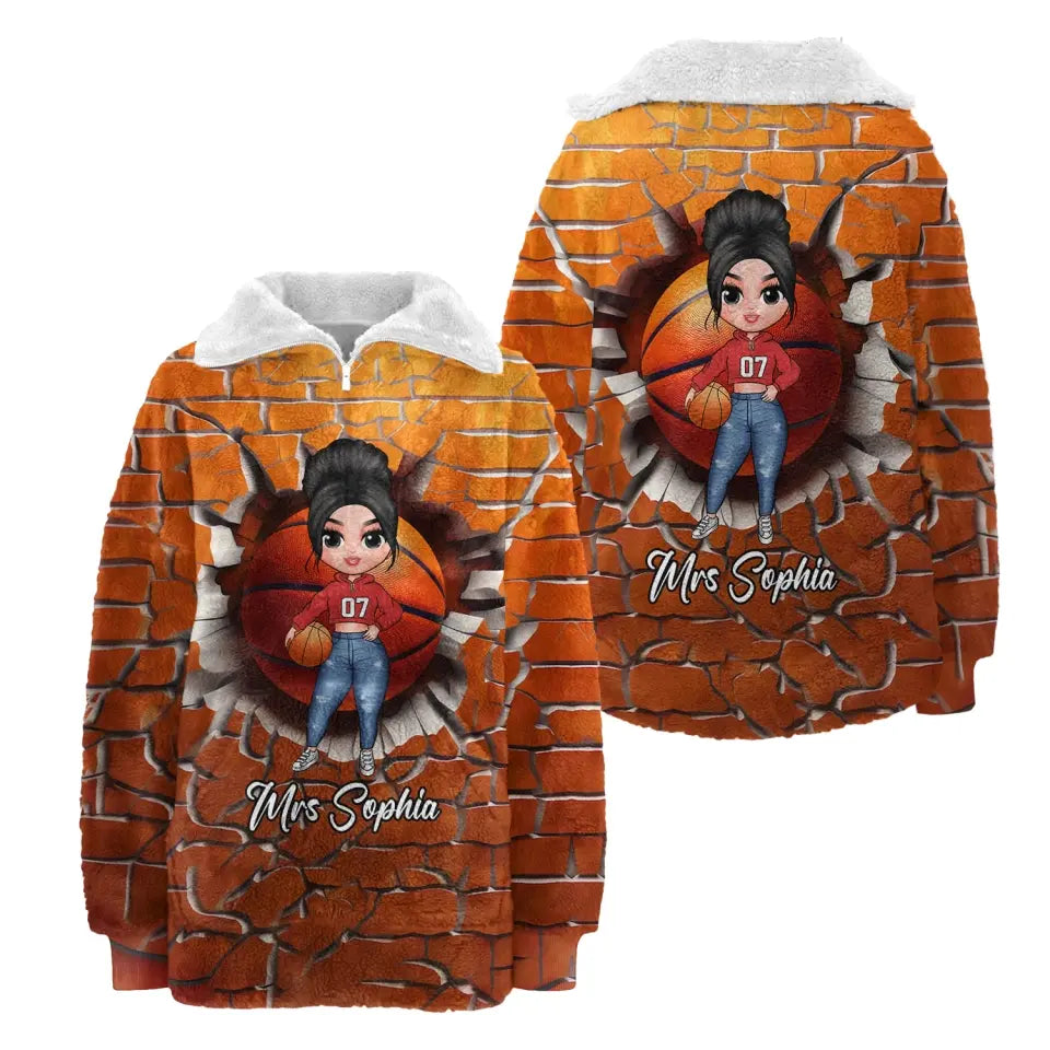 Borg Fleece Sweatshirt - Personalized Gift For Basketball Lovers