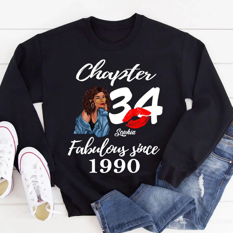 34 Birthday Shirts For Her, Personalised 34th Birthday Gifts, 1990 T Shirt, 34 And Fabulous Shirt, 34th Birthday Shirt Ideas, Gift Ideas 34th Birthday Woman
