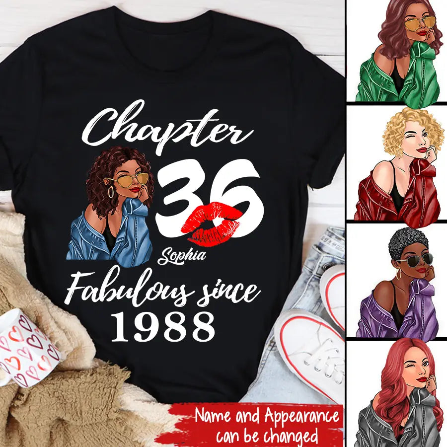 36 Birthday Shirts For Her, Personalised 36th Birthday Gifts, 1988 T Shirt, 36 And Fabulous Shirt, 36th Birthday Shirt Ideas, Gift Ideas 36th Birthday Woman