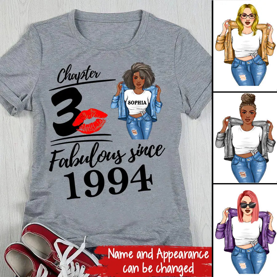 30th Birthday Shirts For Her, Personalised 30th Birthday Gifts, 1994 T Shirt, 30 And Fabulous Shirt, 30th Birthday Shirt Ideas, Gift Ideas 30th Birthday Woman