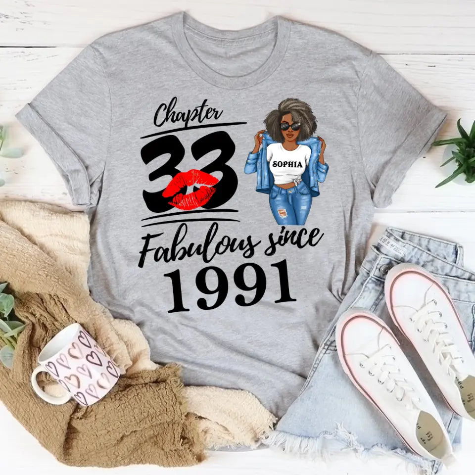 33rd Birthday Shirts, Custom Birthday Shirts, Turning 33 Shirt, Gifts For Women Turning 33, 33 And Fabulous Shirt, 1991 Shirt, 33rd Birthday Shirts For Her