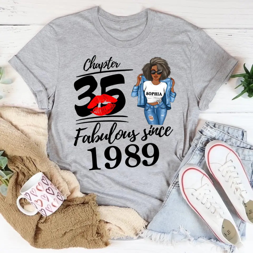 35th Birthday Shirts For Her, Personalised 35th Birthday Gifts, 1989 T Shirt, 35 And Fabulous Shirt, 35th Birthday Shirt Ideas, Gift Ideas 35th Birthday Woman