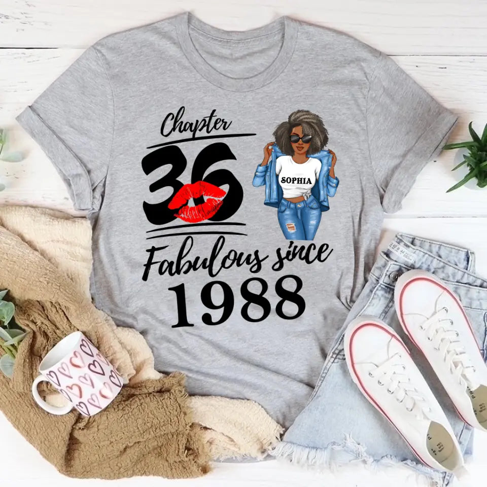 36th Birthday Shirts For Her, Personalised 36th Birthday Gifts, 1988 T Shirt, 36 And Fabulous Shirt, 36th Birthday Shirt Ideas, Gift Ideas 36th Birthday Woman