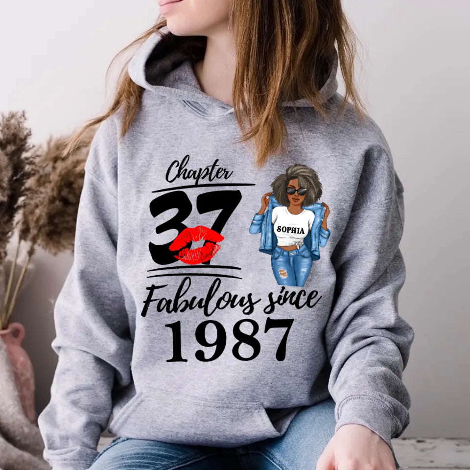 37th Birthday Shirts For Her, Personalised 37th Birthday Gifts, 1987 T Shirt, 37 And Fabulous Shirt, 37th Birthday Shirt Ideas, Gift Ideas 37th Birthday Woman
