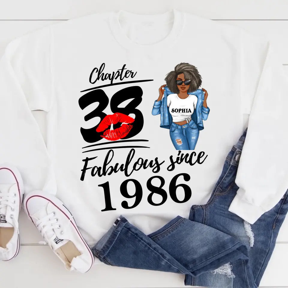 38th Birthday Shirts For Her, Personalised 38th Birthday Gifts, 1986 T Shirt, 38 And Fabulous Shirt, 38th Birthday Shirt Ideas, Gift Ideas 38th Birthday Woman
