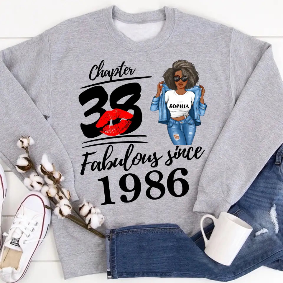 38th Birthday Shirts For Her, Personalised 38th Birthday Gifts, 1986 T Shirt, 38 And Fabulous Shirt, 38th Birthday Shirt Ideas, Gift Ideas 38th Birthday Woman
