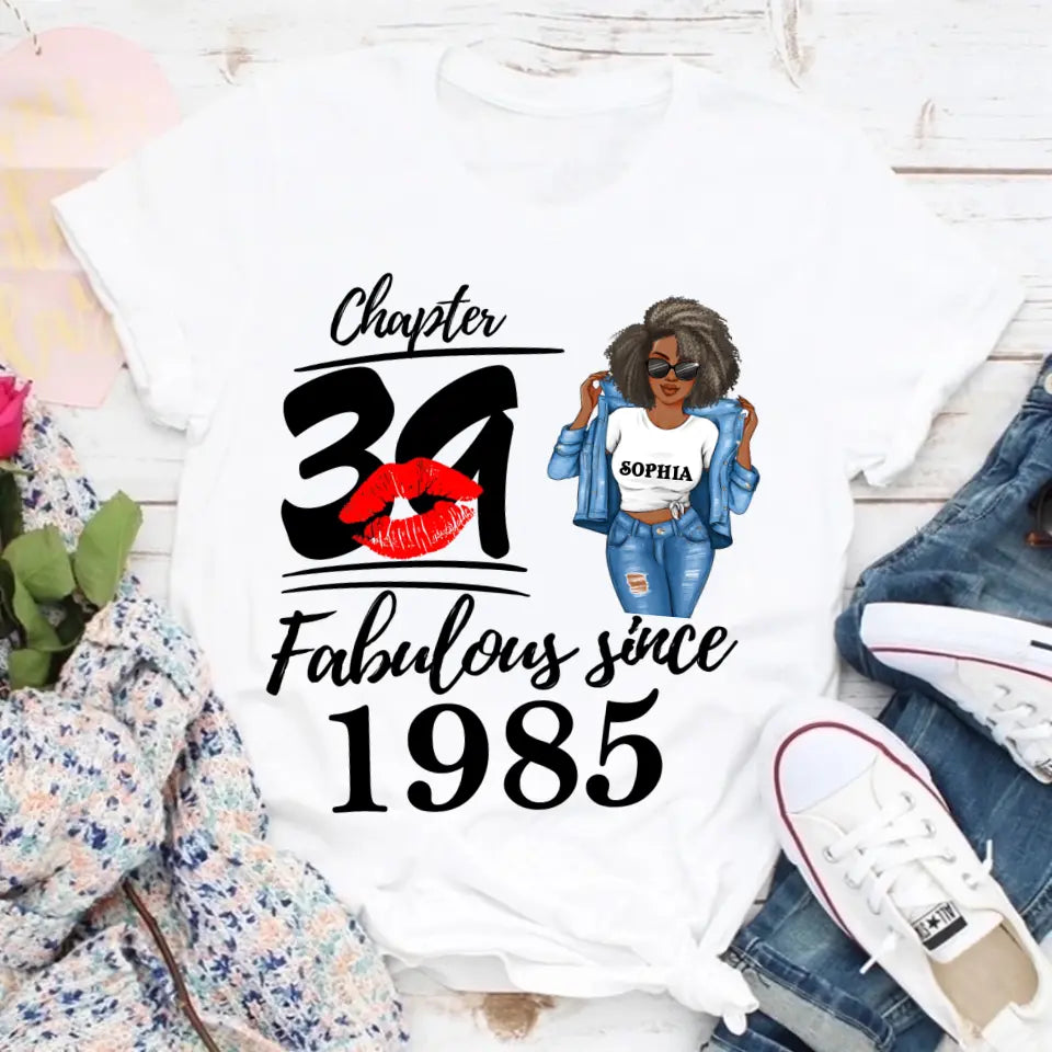 39th Birthday Shirts For Her, Personalised 39th Birthday Gifts, 1985 T Shirt, 39 And Fabulous Shirt, 39th Birthday Shirt Ideas, Gift Ideas 39th Birthday Woman
