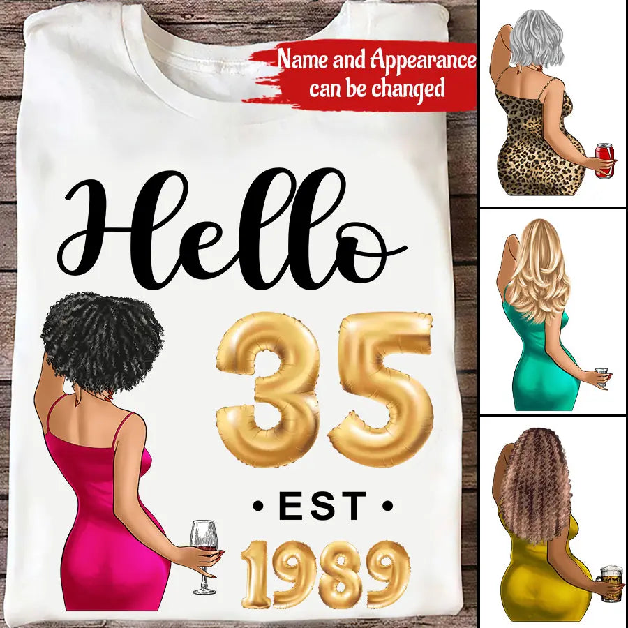35th birthday shirts for her, Personalised 35th birthday gifts, 1989 t shirt, 35 and fabulous shirt, 35th birthday shirt ideas, gift ideas 35th birthday woman