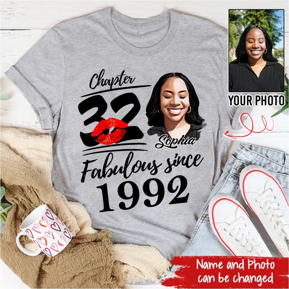 32nd Birthday Shirts, Custom Birthday Shirts, Turning 32 Shirt, Gifts For Women Turning 32, 32 And Fabulous Shirt, 1992 Shirt, 32nd Birthday Shirts For Her