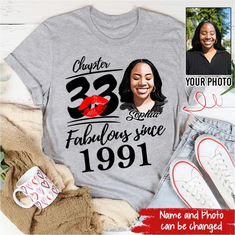 33rd Birthday Shirts, Custom Birthday Shirts, Turning 33 Shirt, Gifts For Women Turning 33, 33 And Fabulous Shirt, 1991 Shirt, 33rd Birthday Shirts For Her