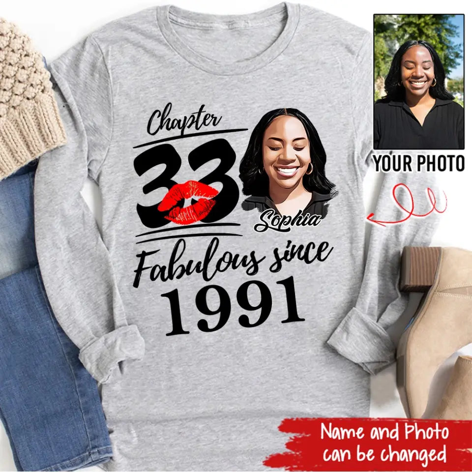 33rd Birthday Shirts, Custom Birthday Shirts, Turning 33 Shirt, Gifts For Women Turning 33, 33 And Fabulous Shirt, 1991 Shirt, 33rd Birthday Shirts For Her